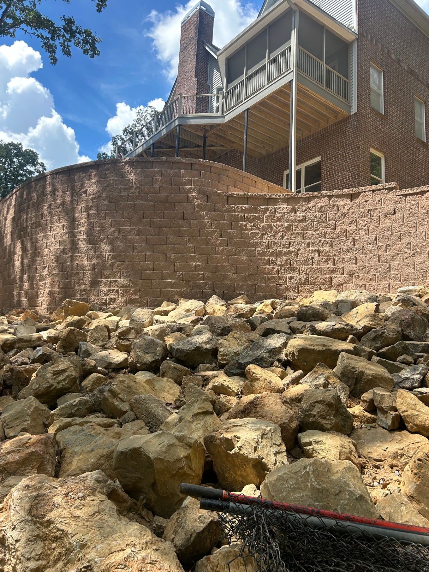 Completed retaining wall project by Birmingham Precision Walls